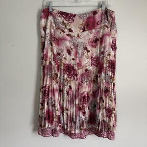 VTG Womens Y2K Reversible Floral Fairy Pink Skirt Size 12 Layered Ethereal Boho
